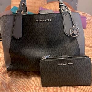 Michael Kors Kimberly Satchel and wallet double as wristlet